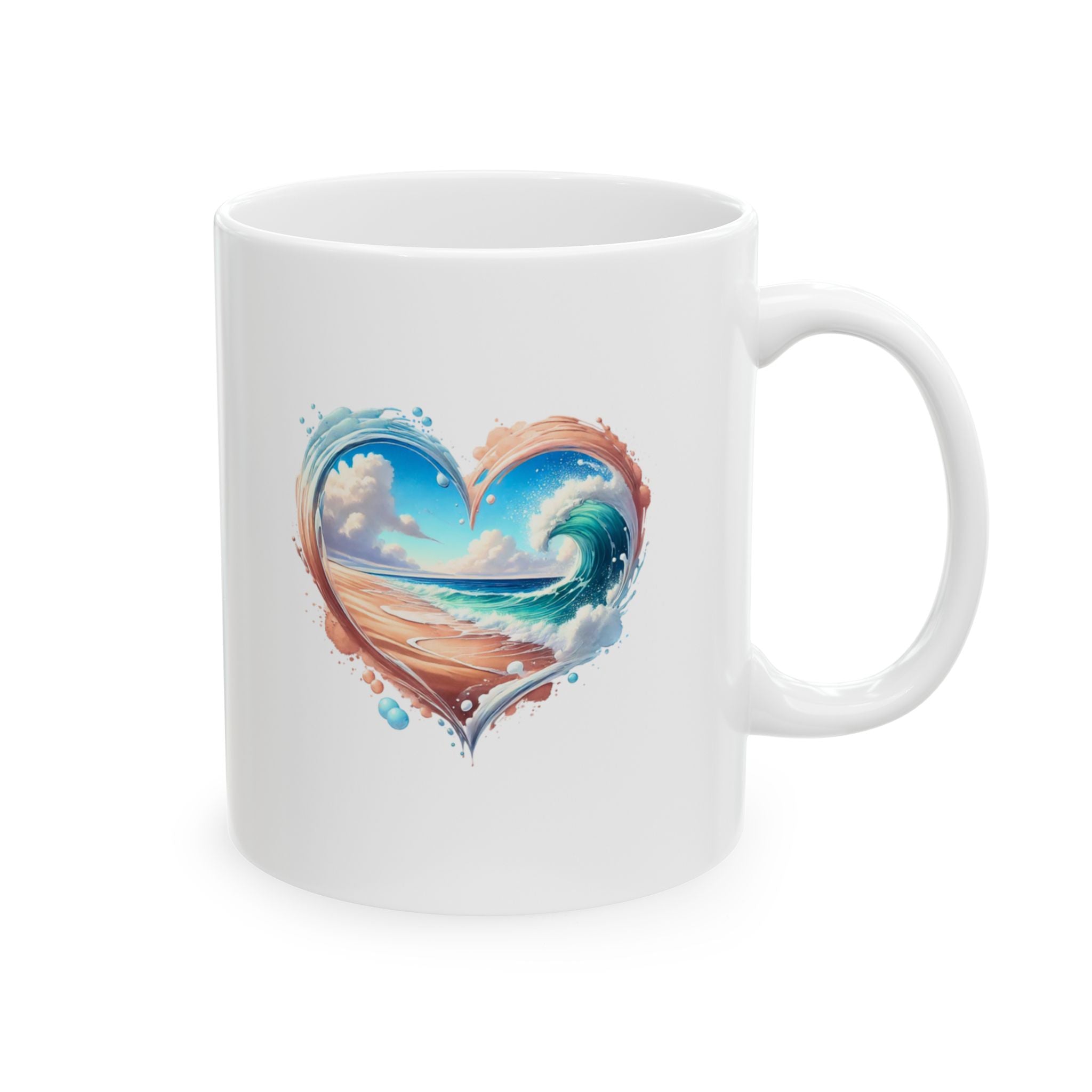 Coastal Heart Beach Mug – 11oz Ceramic