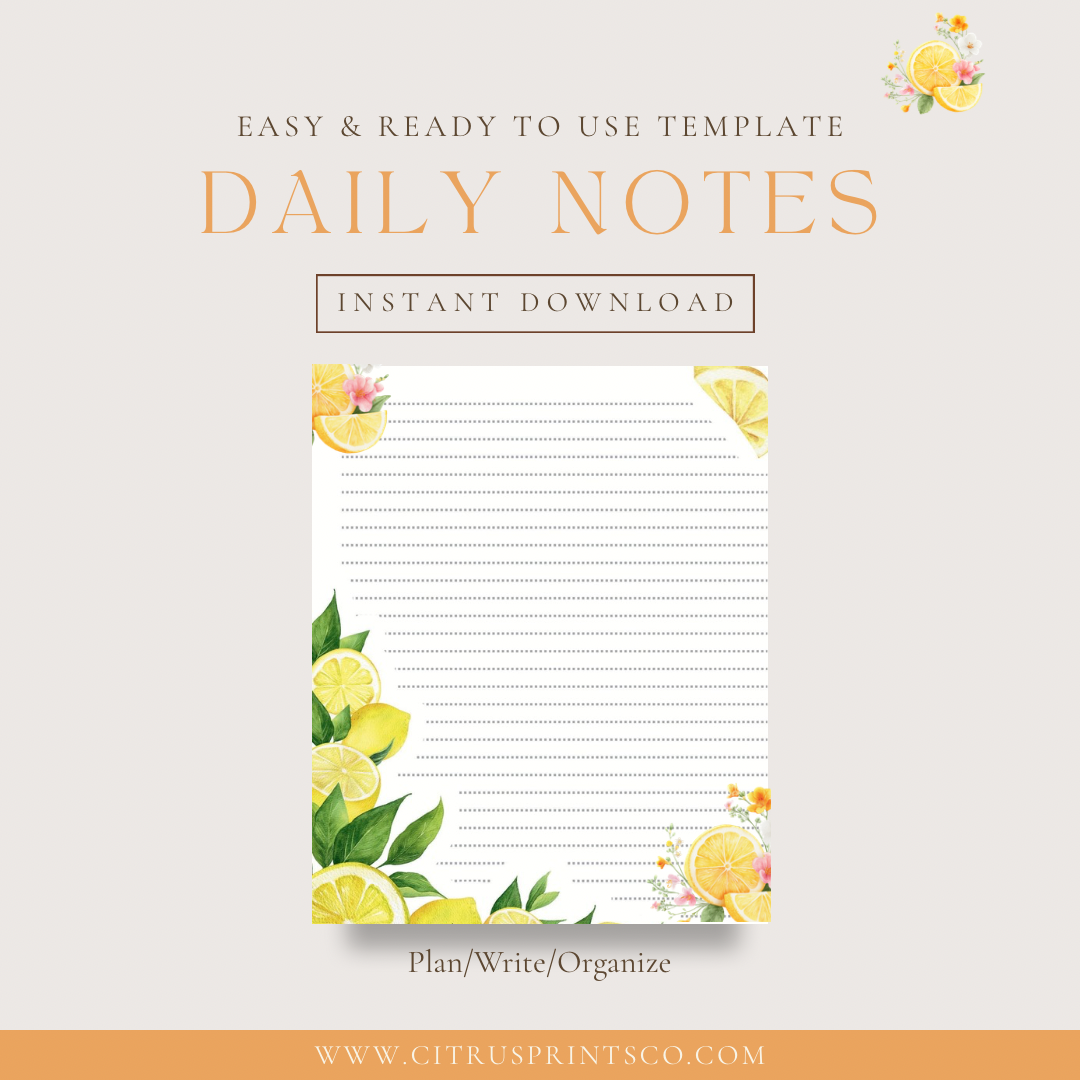 Lemon 🍋 Writing Page | Lined Printable