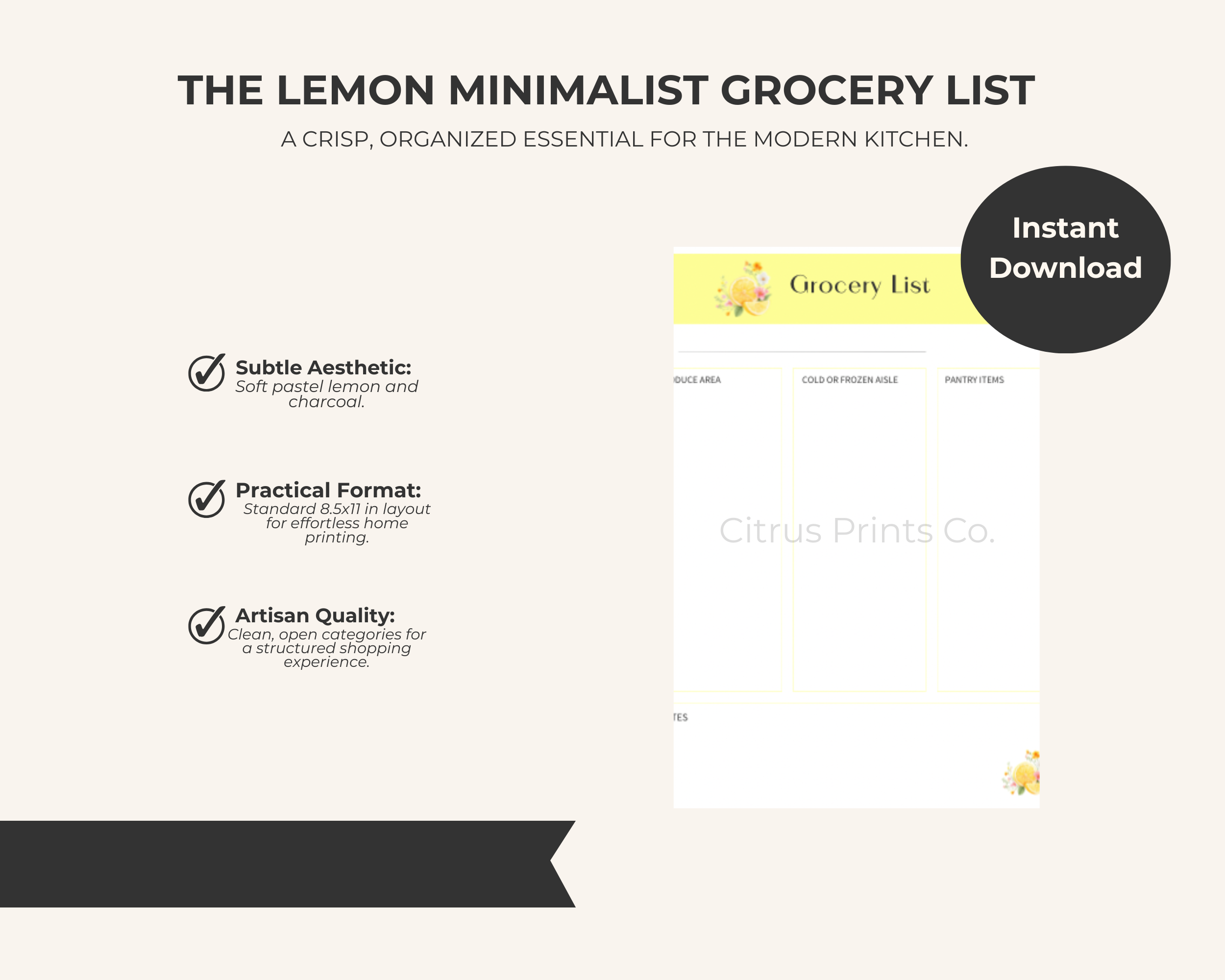 The Lemon Minimalist Grocery List