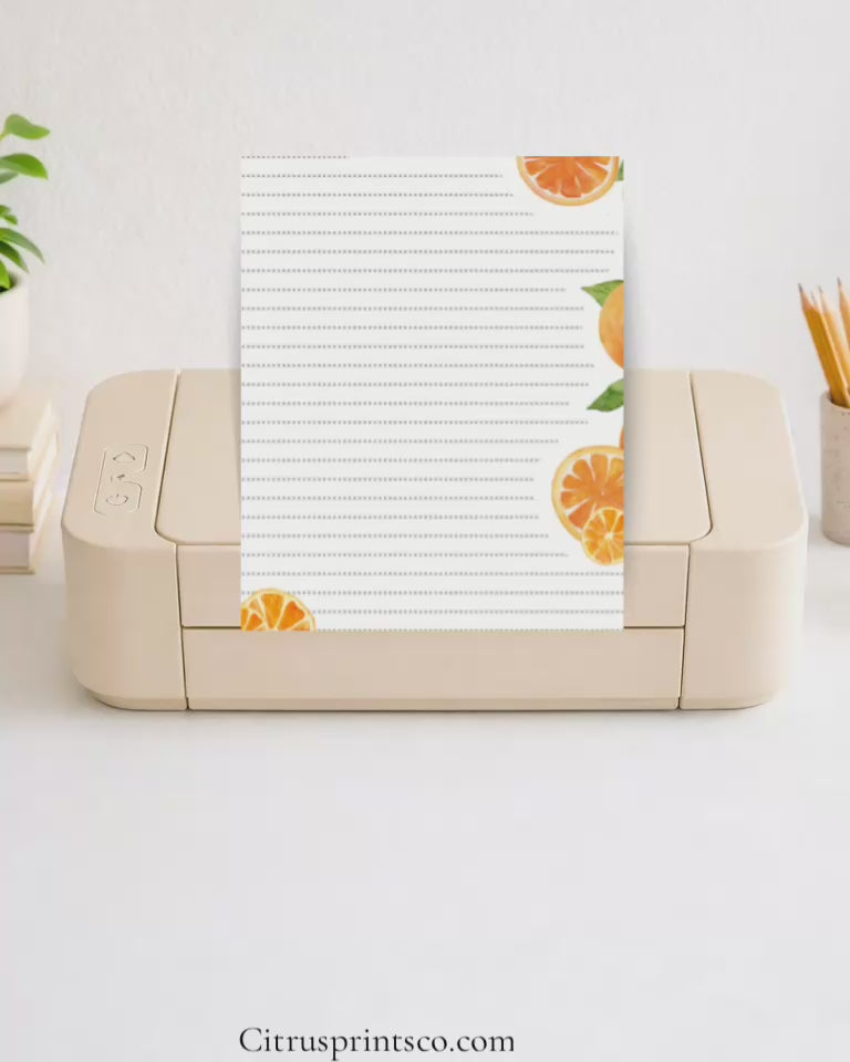 Orange 🍊 Writing Page | Lined Printable